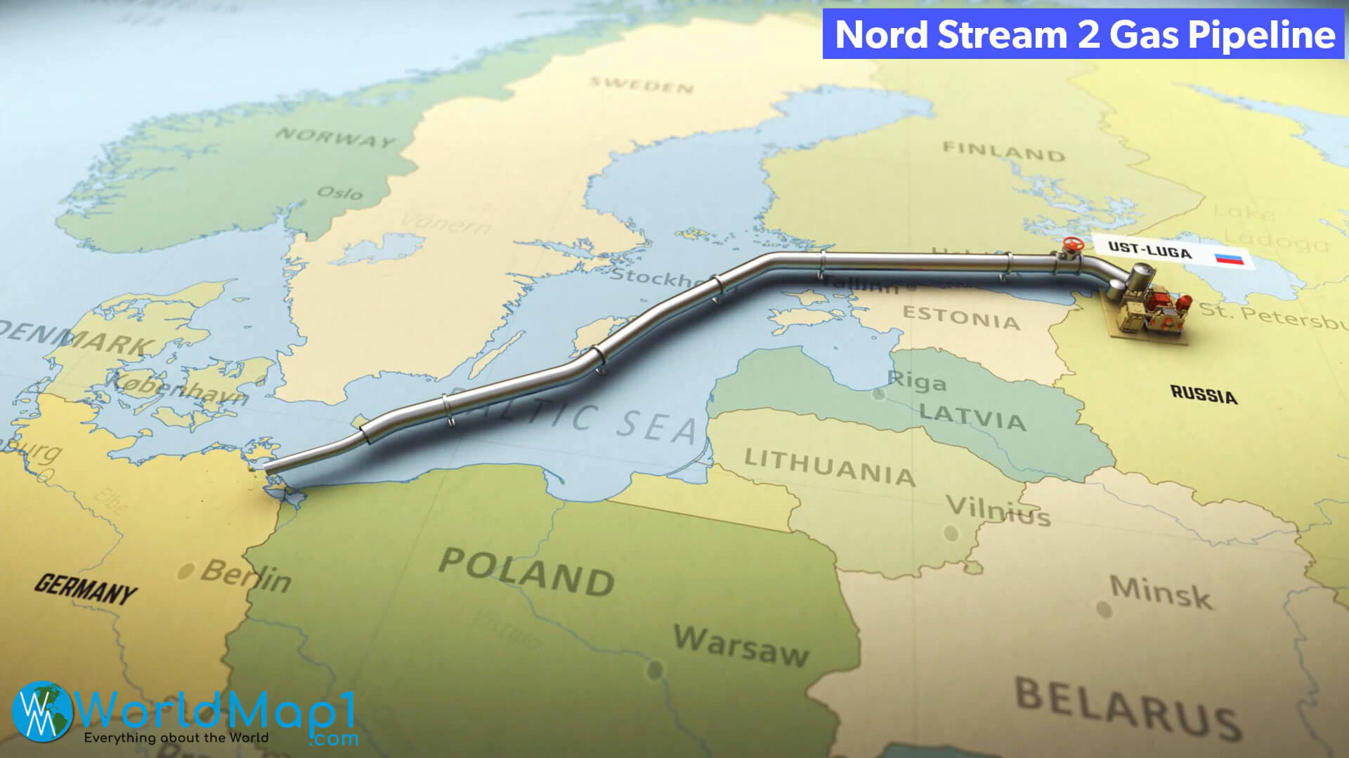 Nord Stream 2 Gas Pipeline Map